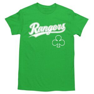 NEW Texas Rangers Wordmark St Patricks T-Shirt IRISH GREEN